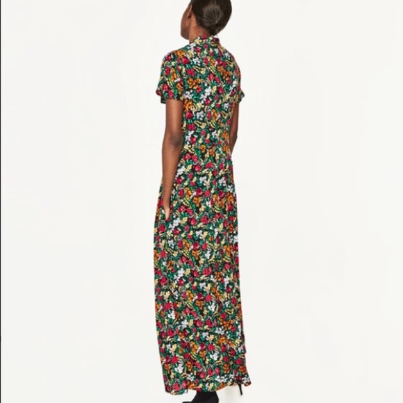 NEW Zara Floral Printed Long Maxi Shirt Dress - Picture 2 of 9
